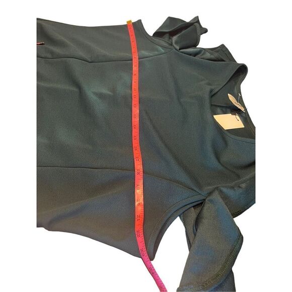 24/7 comfort apparel ruffle cold shoulder maxi dress hunter green 3XL New - Picture 6 of 8